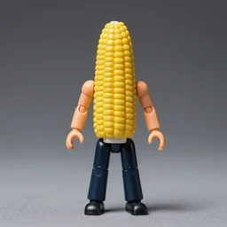 an action figure toy man where the torso is a corn on the cob