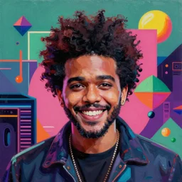 The Weeknd profile picture by Sachin Teng, cyberpunk, 80's, synth wave,  asymmetrical, positive vibes, Realistic Painting , Organic painting, Matte Painting,  geometric shapes, hard edges, graffiti, street art:2 by Sachin Teng:4