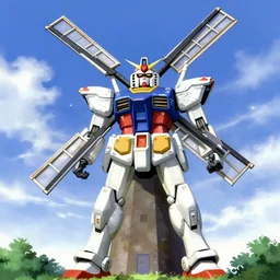 gundam as dutch windmill in anime, gundam is windmill shaped, dutch windmill gundam
