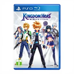 front cover of a new video game, style of Kingdom Hearts and Mirror\'s Edge, futuristic characters, anime style