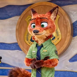 Nick Wilde (from Zootopia) wearing a uniform