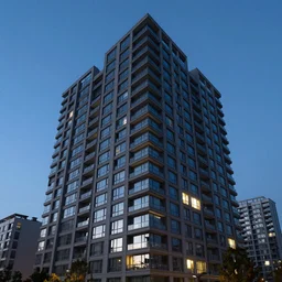 an apartment building at 1am