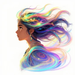 side profile shot, maya ali, wind sorceresses, gloomhaven, luminescent, colorful swirly magic ripples, gaudy colors, by nancy goldin, greg manchess, huang guangjian, gil elvgren, sachin teng, greg rutkowski, jesper ejsing, ilya kuvshinov