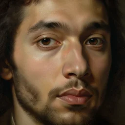 st. peter by kehinde wiley and rembrandt. photorealistic facial features, portrait, detailed face, ultra high details, large, close - up.