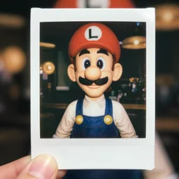 portrait photo of hipster luigi, film photo, polaroid, 5 0 mm, f / 2. 8, bokeh, very detailed, artistic, 8 k, high quality
