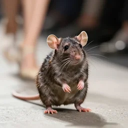 a tiny dirty rat is the protagonist of the latest haute - couture milan fashion show