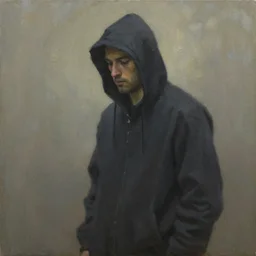 a hoodlum oil on canvas