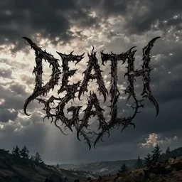 death metal logo, unreadable letters, looks like varicose veins, zdzislaw beksinski