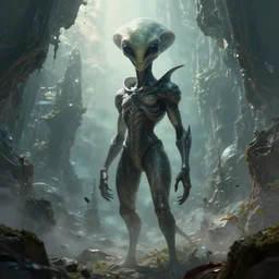 an alien extra dimensional realm, in the style of wlop, illustration, epic, fantasy, hyper detailed, smooth, unreal engine, sharp focus, ray tracing, physically based rendering