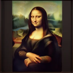 mona lisa painting in the style of jasper johns