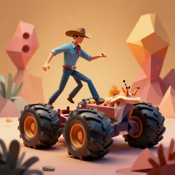 a cowboy turning into blooms by slim aarons, by zhang kechun, by lynda benglis. tropical sea slugs, brutalist angular sharp tractor tires. complementary colors. warm soft volumetric dramatic light. national geographic. 8 k, rendered in octane, smooth gradients. origami sculpture by antonio canova.