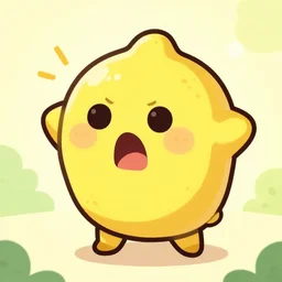 ! dream a terrified and shocked lemon cute cartoon style