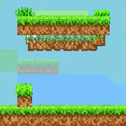 2 d platformer 8 bit grass block, minecraft