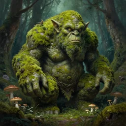 moss - clad troll stone, mushrooms, mysterious forest, epic, fantasy, intricate, hyper detailed, artstation, concept art, smooth, painting by john bauer