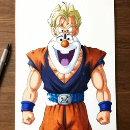 Anime style drawing of Olaf Scholz as villain in the style of Dragonball Z, in anime style
