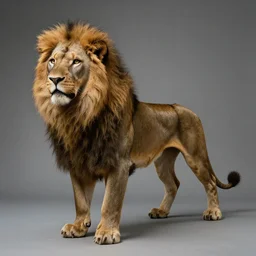 photographs of a mythical manticore, a legendary animal with the head of a man, the body of a lion, and the tail of a dragon or scorpion 5 0 mm, studio lighting, in the style of national geographic