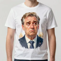 art viktor orban, sad expression, t - shirt, modern casual clothing, natural lighting, path traced, highly detailed, high quality, cartoon, digital painting, by don bluth and ross tran and studio ghibli and alphonse mucha