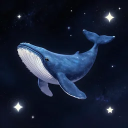space whale swimming through space consuming stars, digital art, trending on art station, galactic