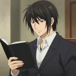 biden deathnote anime, anime style, holding black notebook