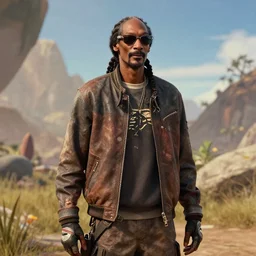 film still of Snoop Dogg as Aloy in Horizon Zero Dawn