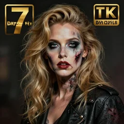 portrait of eighties kim wilde as a zombie with cuts on face, 7 days to die zombie, fine art, award winning, intricate, elegant, sharp focus, cinematic lighting, highly detailed, digital painting, 8 k concept art, art by guweiz and z. w. gu, masterpiece, trending on artstation, 8 k