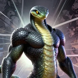 upper body illustration of an antropomorphic snake knight, evil look, strong chest, scales, muscular body, mattepainting concept blizzard pixar maya engine on stylized background splash comics global illumination lighting artstation, sharp focus, lois van baarle, ilya kuvshinov, rossdraws