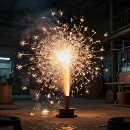 photo of the sparkler factory, photorealistic, unreal engine 5, cinematic lighting