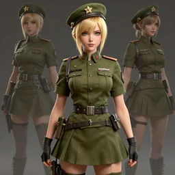 A blonde woman in a military dress uniform , visualartzi, dieselpunk, anime, concept art by Karla Ortiz, James Paick, Charlie Bowater, Krenz Cushart, highly detailed, ultra detailed, ultra realistic, trending on artstation, cgstudio