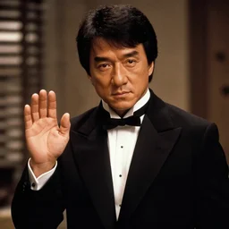 cinematic still of jackie chan in the godfather
