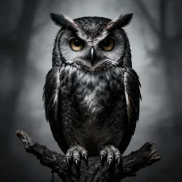 satanic owl, dark, horror art