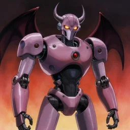 demonic robot, in the style of FLCL (2000)