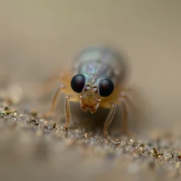 microscopic photo of a little creature noticing you looking down at it