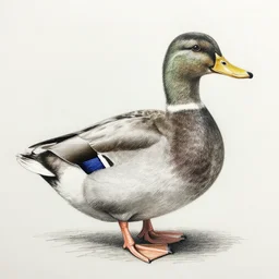 detailed drawing of a duck