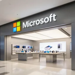 photograph of a Microsoft Samsung flagship store in the style of Zaha hadid , architecture magazine, dezeen, 14mm, pentax, film
