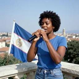 🌽🔵🇸🇮🐊🧑🏾🎤 in the style of a 1 9 9 0's tourist photo
