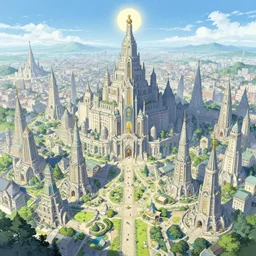 the holy nation, fantasy city art by noriyoshi ohrai