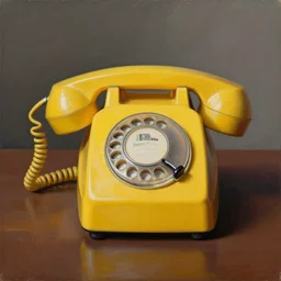 Wyspianski painting of a yellow rotary phone