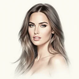 creative double exposure effect tattoo design sketch of megan fox faded with beautiful mountain scenery, realism tattoo, in the style of matteo pasqualin, amazing detail, sharp