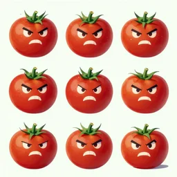 tomatos with angry faces, concept art