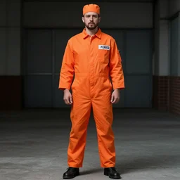 in orange prison jumpsuit