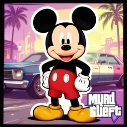 mickey mouse in gta 5 cover art style