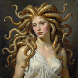 realistic mythological greek medusa, by thomas kinkade - n 9