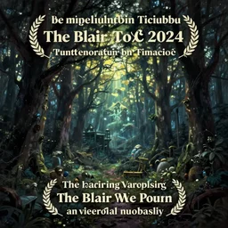 fantasy painting of a landscape by the blair witch project | horror themed | creepy