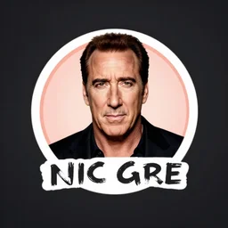 a logo for a dating app only for nic cage