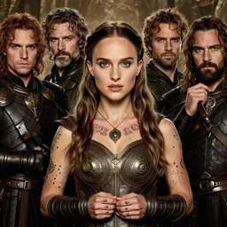 natalie portman, legendary warrior, heroic fighter, lord of the rings, tattoos, decorative ornaments, battle armor, by omar ortiz, carl spitzweg, ismail inceoglu, vdragan bibin, hans thoma, greg rutkowski, alexandros pyromallis, perfect face, perfect hands, fine details, centered, rule of thirds, photorealistic shading