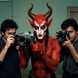a masterpiece photograph of satan, by henri cartier - bresson, by sohrab hura, by raghu rai, shot on large format film camera, cinematic composition,