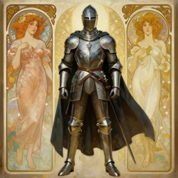 knights templar in a protective suit with cape, futurism, character design, painting by gaston bussiere, greg rutkowski, artgerm, alphonse mucha, trending on artstation