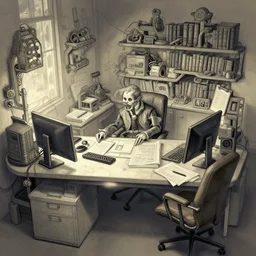 endless office by alan lee, intricate, highly detailed, digital painting, artstation, concept art, smooth, sharp focus, illustration, vfx