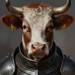 cow knight as a realistic fantasy knight, closeup portrait art by donato giancola and greg rutkowski, realistic face, digital art, trending on artstation, symmetry!!