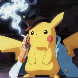a still from pokemon of someone smoking a cigarette with shining smoke, dramatic lighting, 1 9 9 6